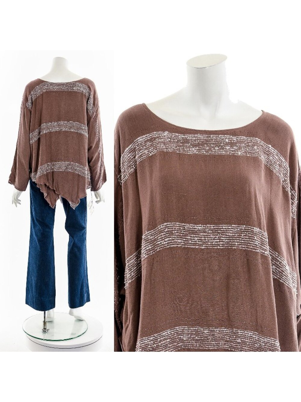 Laise Adzer Brown Boho Blouses